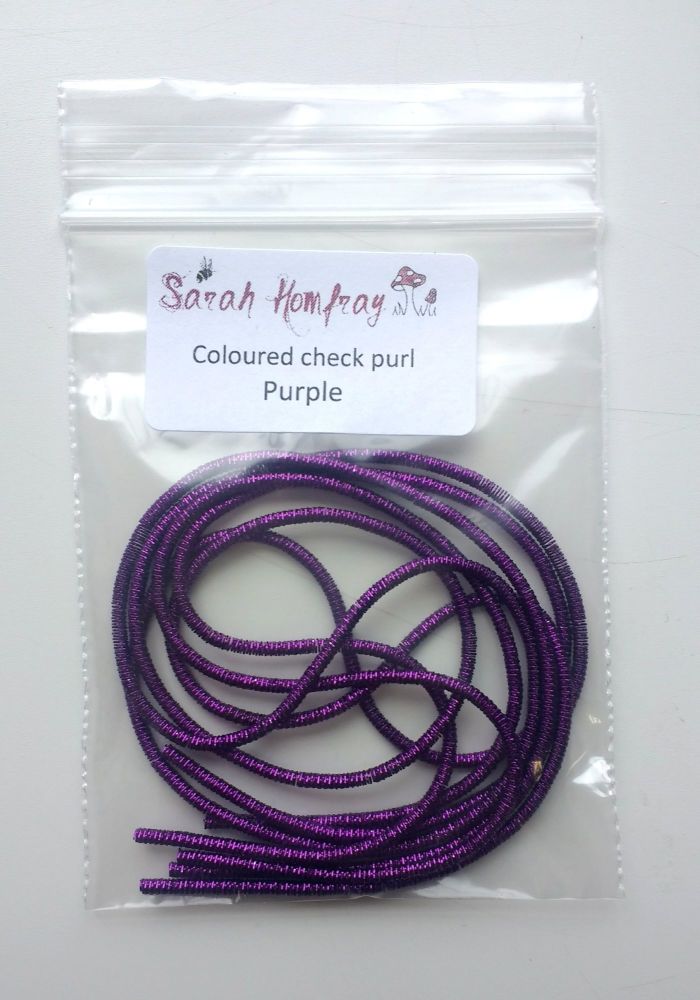 Coloured check purl no.6 - Purple