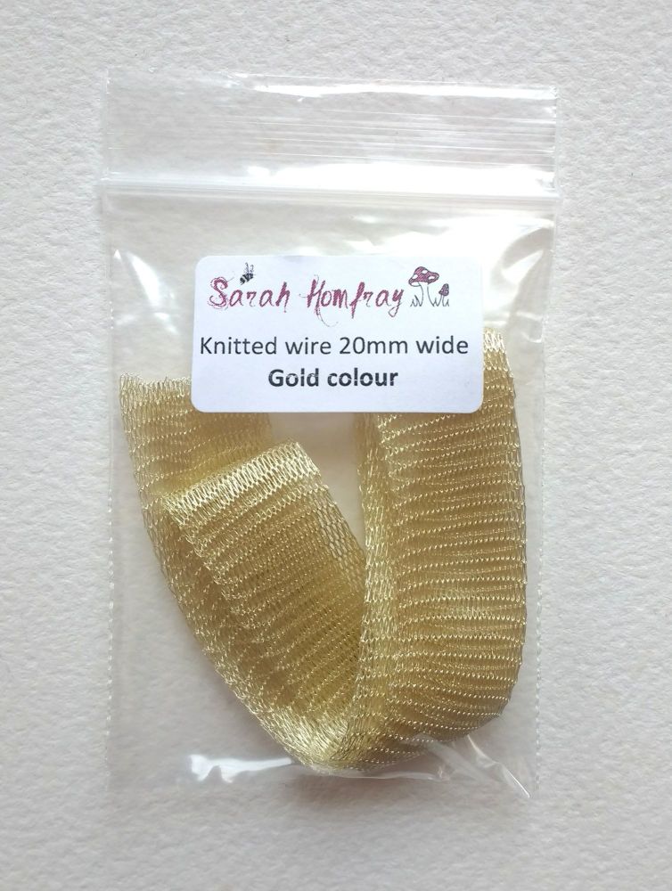 Knitted wire - 50cm length, Gold colour