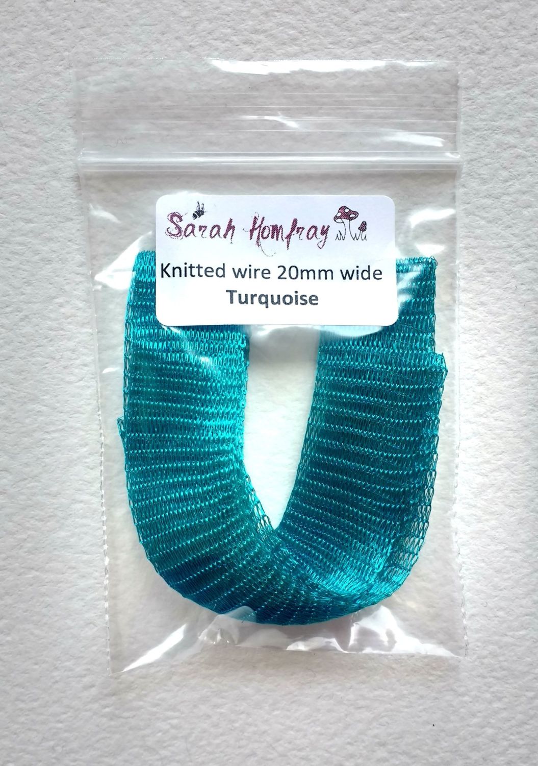 Knitted wire - 50cm length, Turquoise