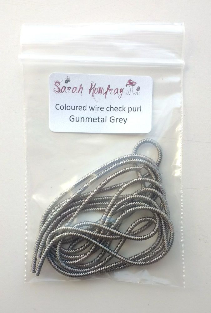 Coloured Wire check purl no.6 - Gunmetal Grey
