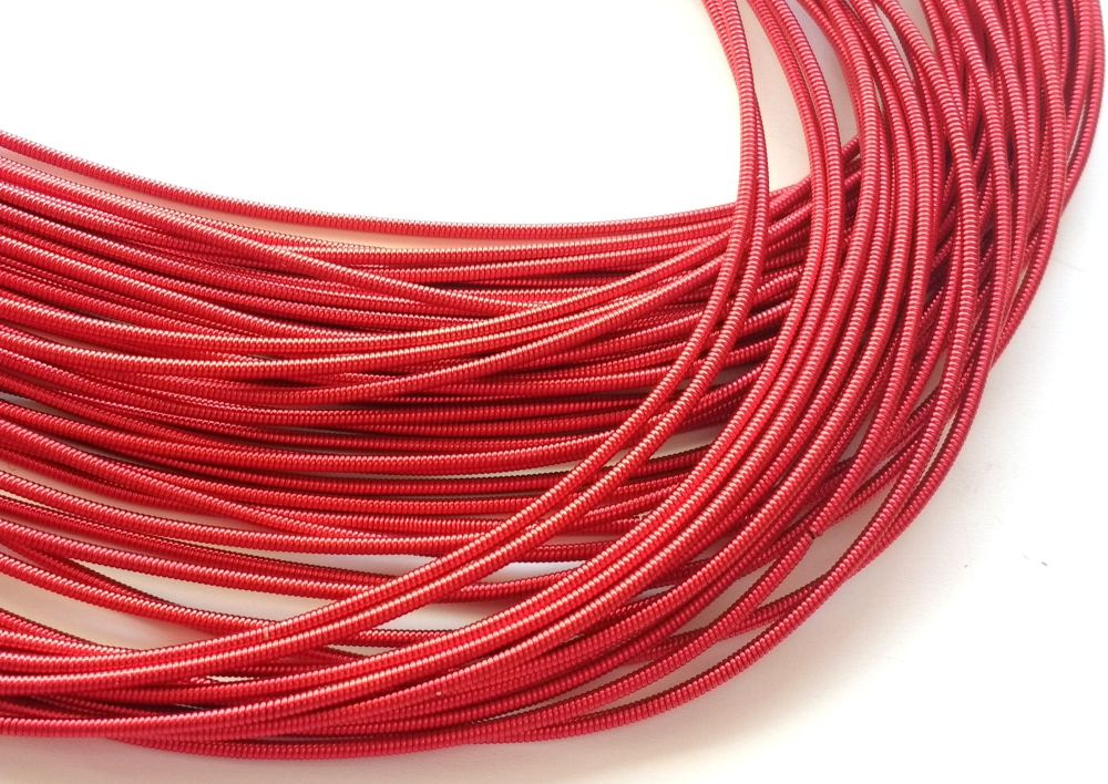 Metal purl wire, 1.2mm, red colour - 50cm