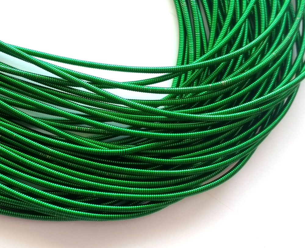 Metal purl wire, 1.2mm, grass green colour - 50cm