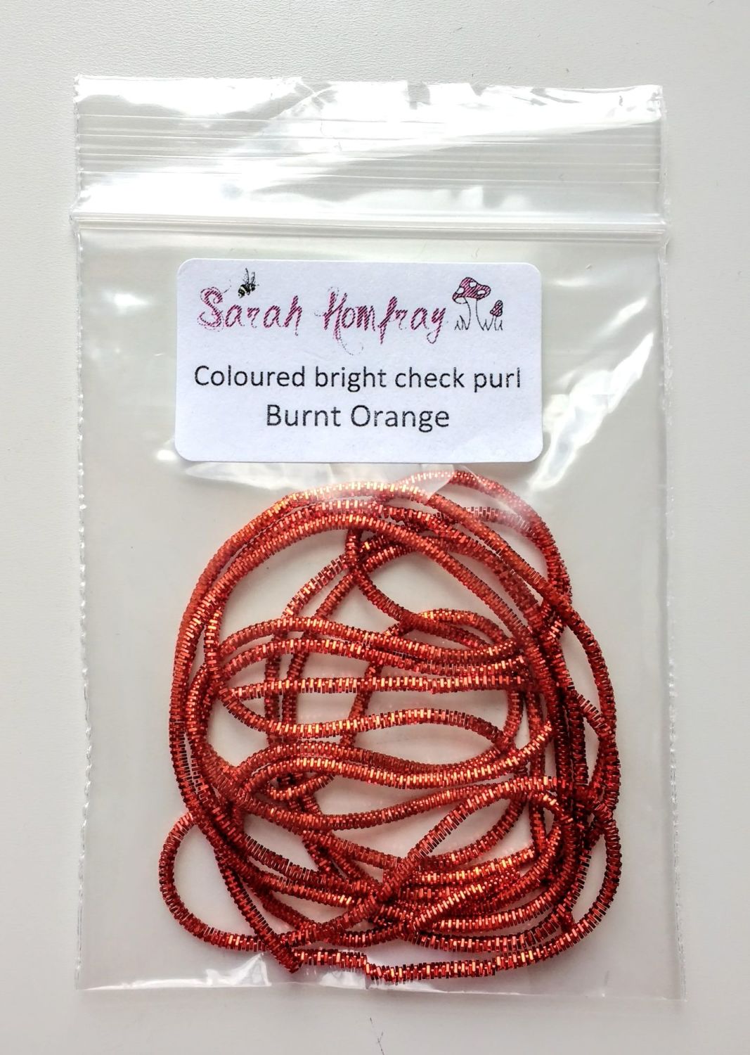 NEW! Coloured bright check purl no.6 - Burnt Orange