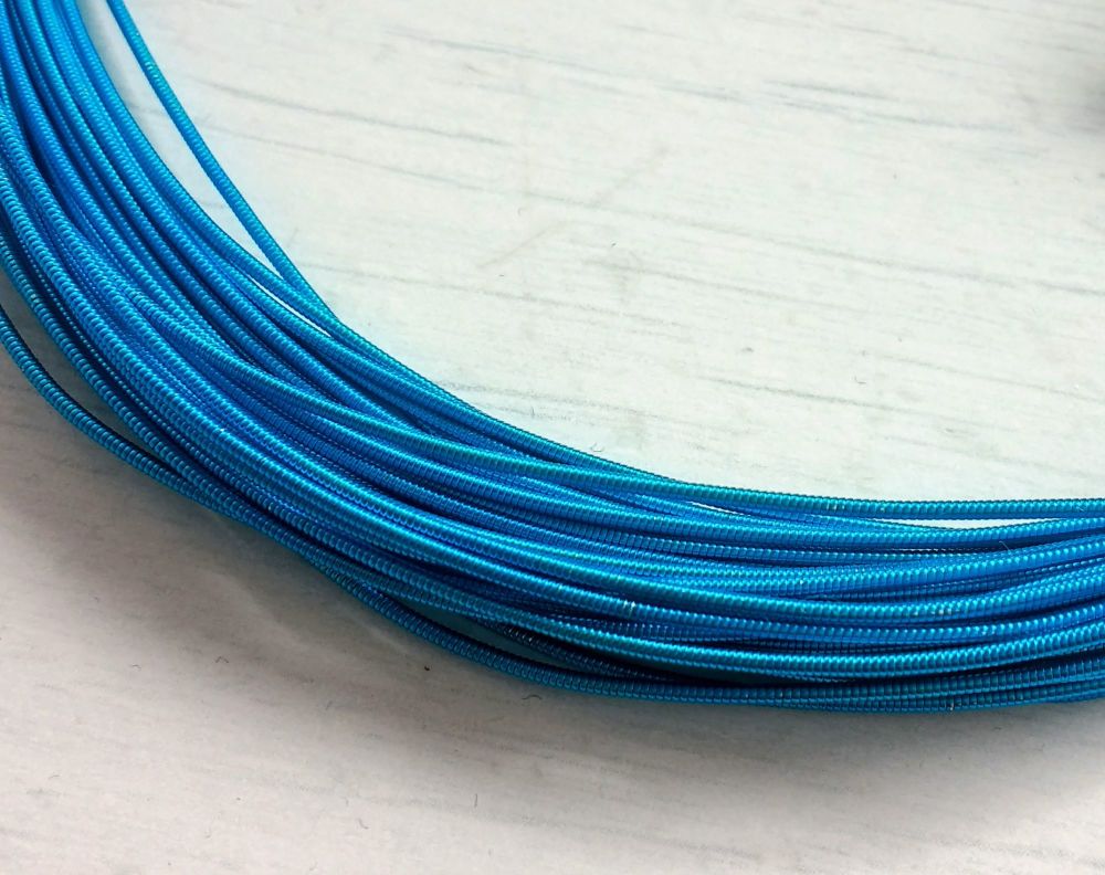 Metal purl wire, 1mm, Turquoise colour - 50cm