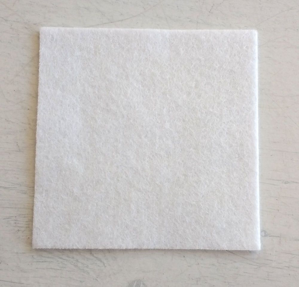Felt square 7.5cm x 7.5cm White