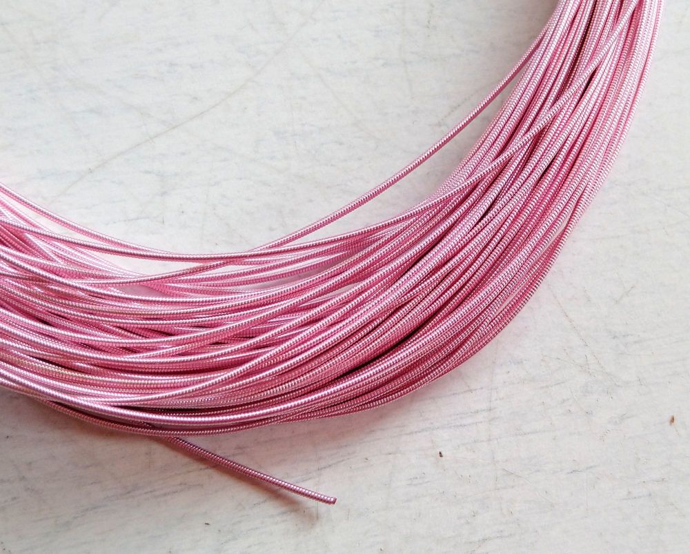Metal purl wire, 1mm, Pink colour - 50cm