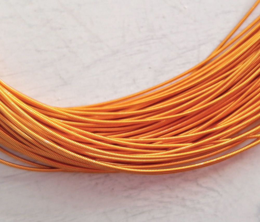 Metal purl wire, 1mm, Orange colour - 50cm