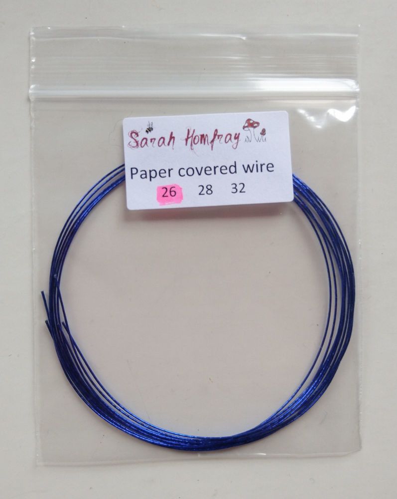 Paper covered wire, 26 guage BLUE