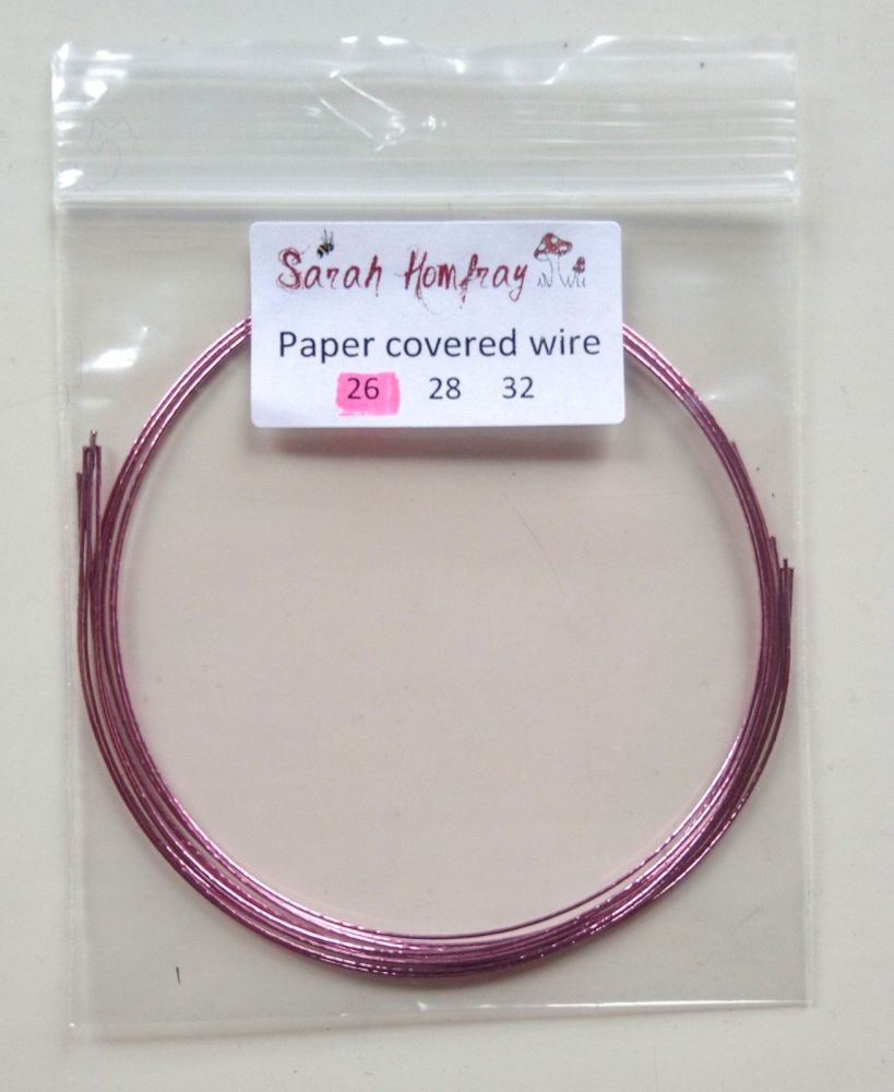 Paper covered wire, 26 guage PINK