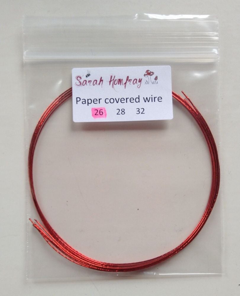 Paper covered wire, 26 guage RED