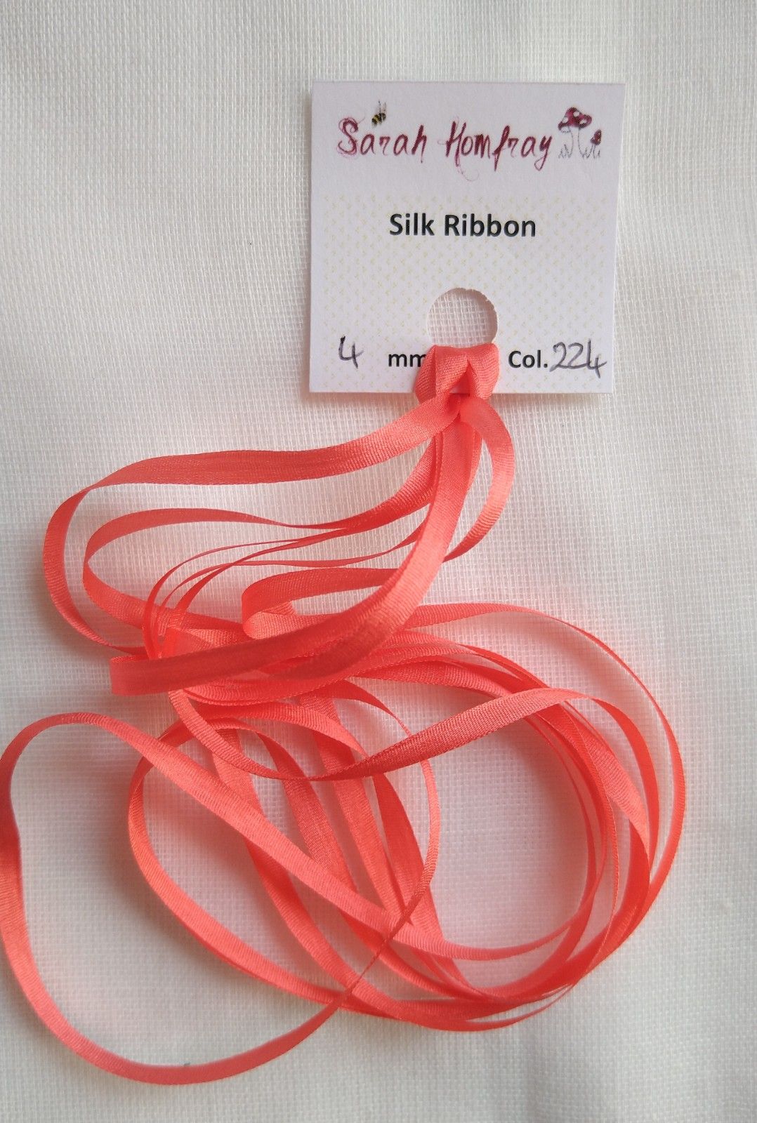 4mm Flamingo 224 silk ribbon