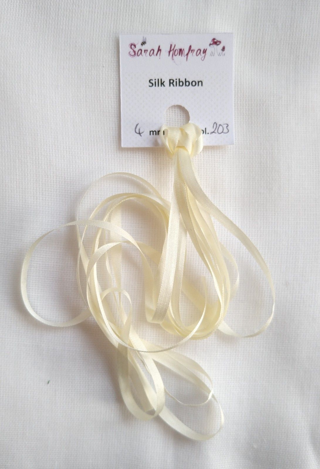 4mm Ivory 203 silk ribbon