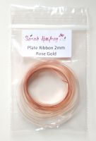 Plate ribbon - 2m length Rose gold ribbed 2mm