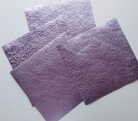 Leather squares, metallic finish - 10cm x 10cm - Lilac