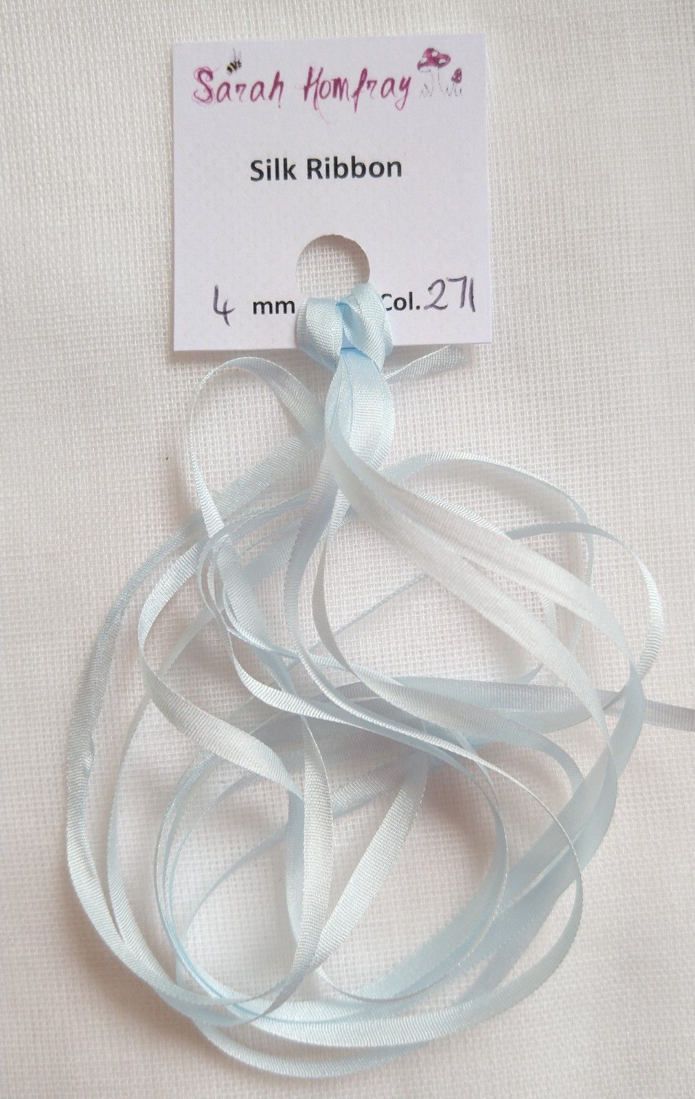 4mm Palest blue 271 silk ribbon