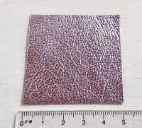 Leather square, metallic finish - 5cm x 5cm -Lilac