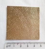 Leather square, metallic finish - 5cm x 5cm - Gold