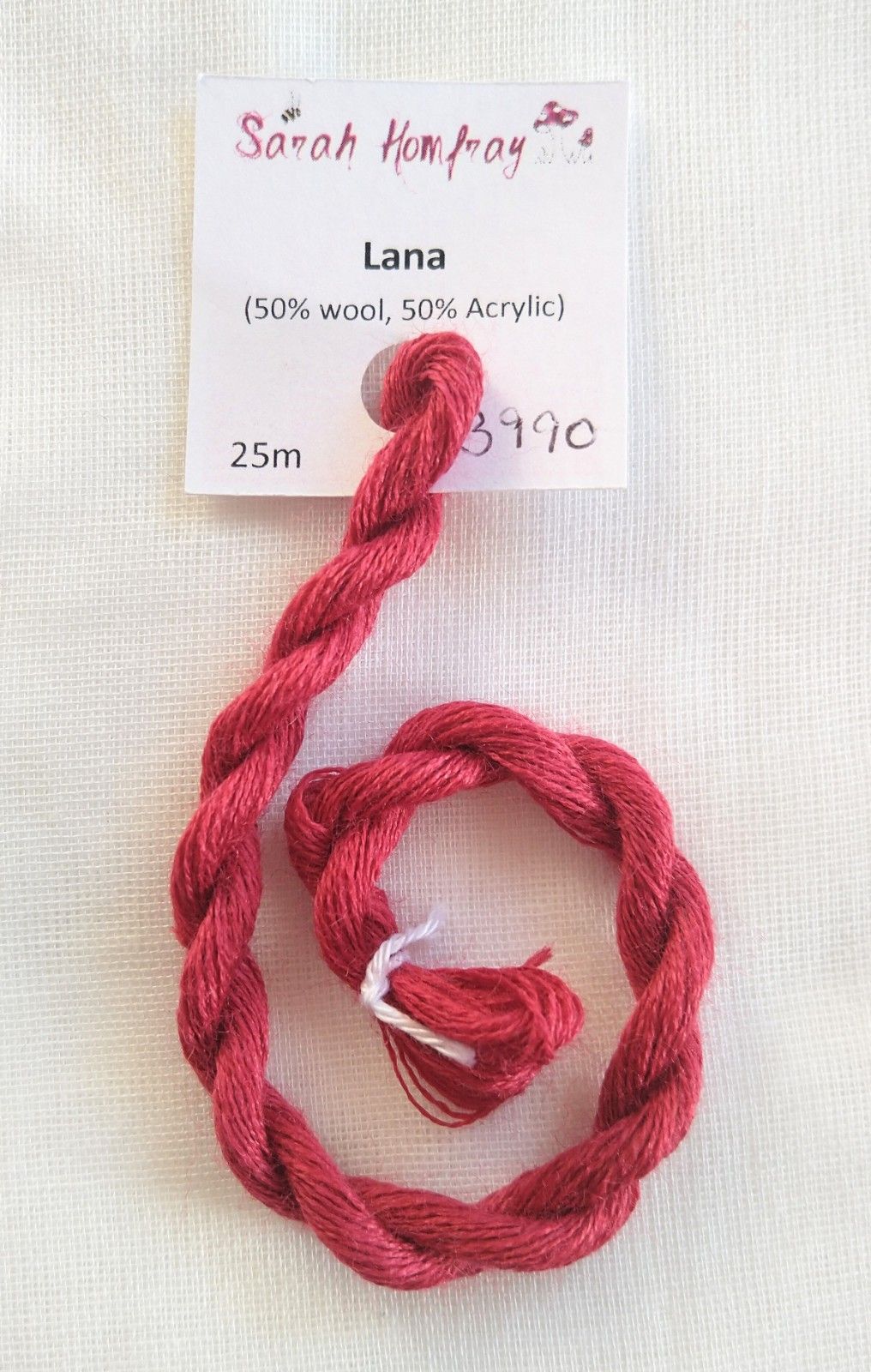 3990 Deep Coral Red Burmilana (Lana) thread NEW! 