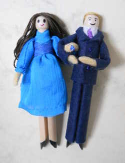 Wills and Kate peg dolls