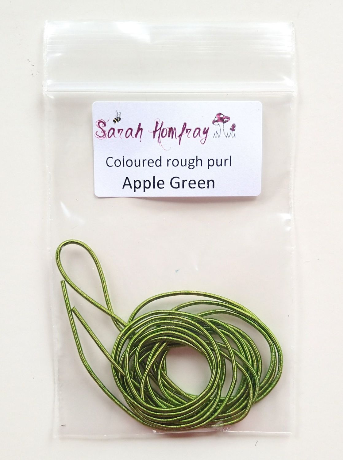 Coloured Rough purl no.6 - Apple Green NEW!