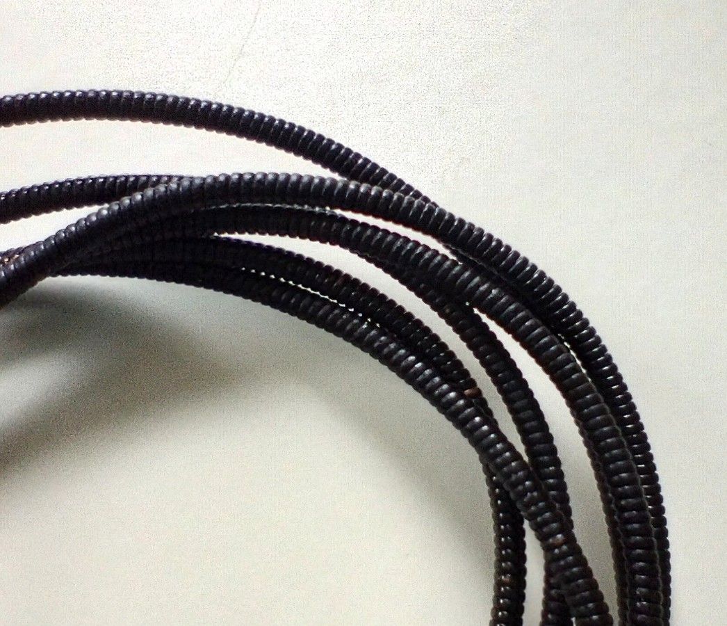 Metal purl wire, 1.25mm, Matt Black colour - 50cm