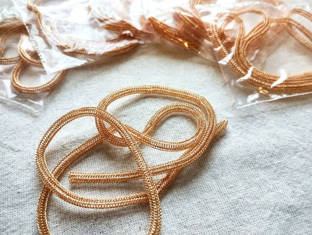 Knitted wire tube- 3mm diameter, 50cm length copper colour