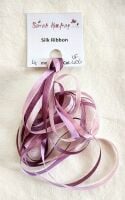4mm Variegated purple silk ribbon VF406