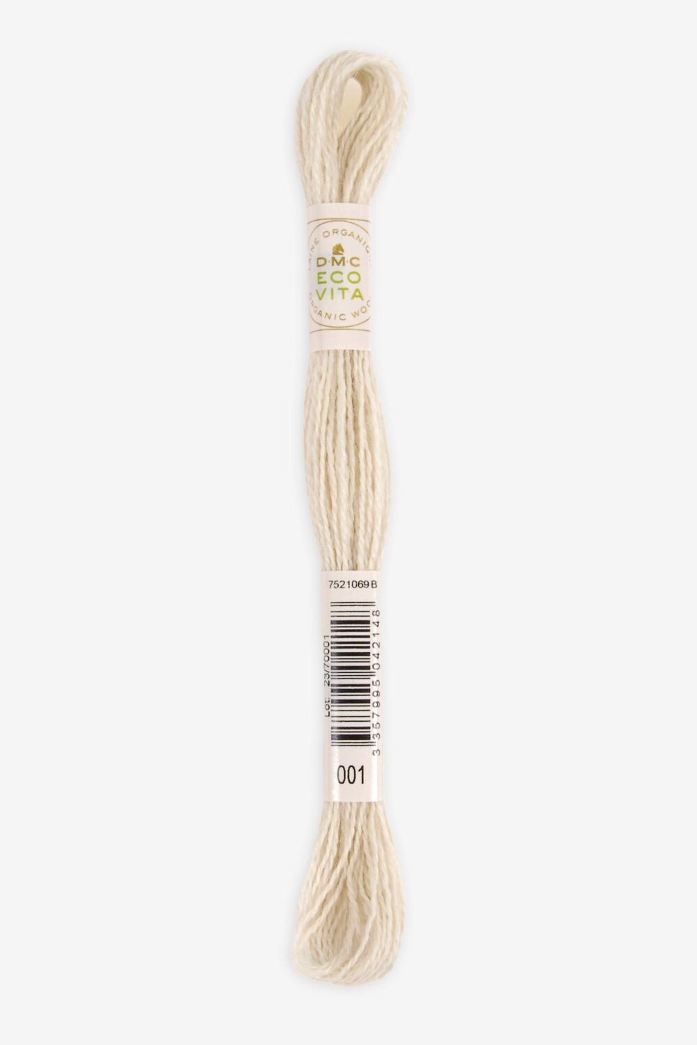 Eco Vita Naturally Dyed Organic Wool Thread 001 White