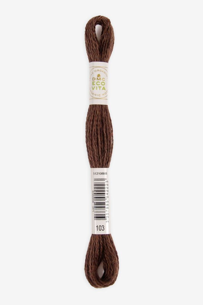 Eco Vita Naturally Dyed Organic Wool Thread 103 Brown