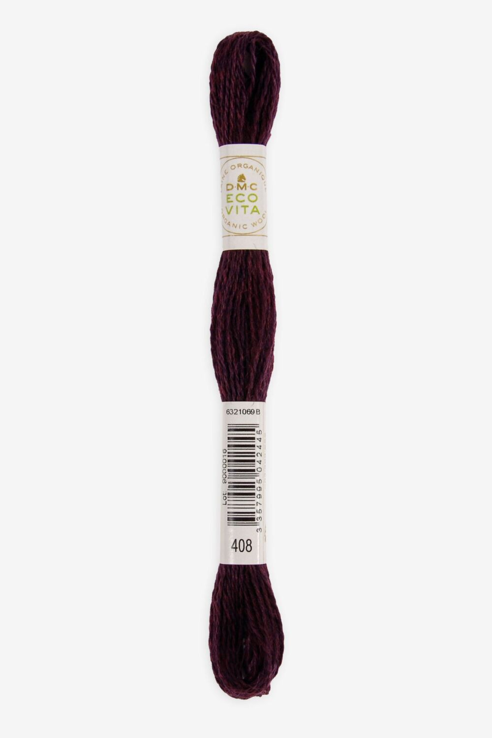 Eco Vita Naturally Dyed Organic Wool Thread 408 Burgundy