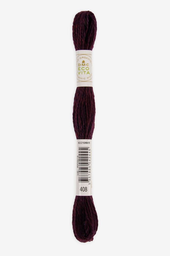 Eco Vita Naturally Dyed Organic Wool Thread 408 Burgundy