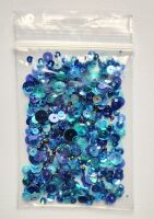 Bag of mixed sequins and beads - Blue