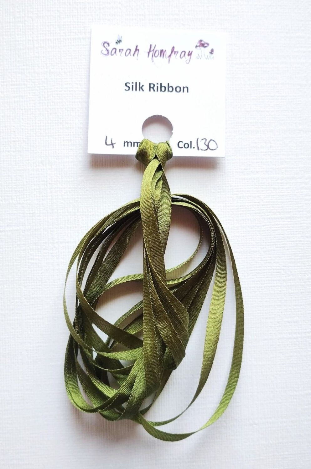 4mm Jungle green 130 silk ribbon