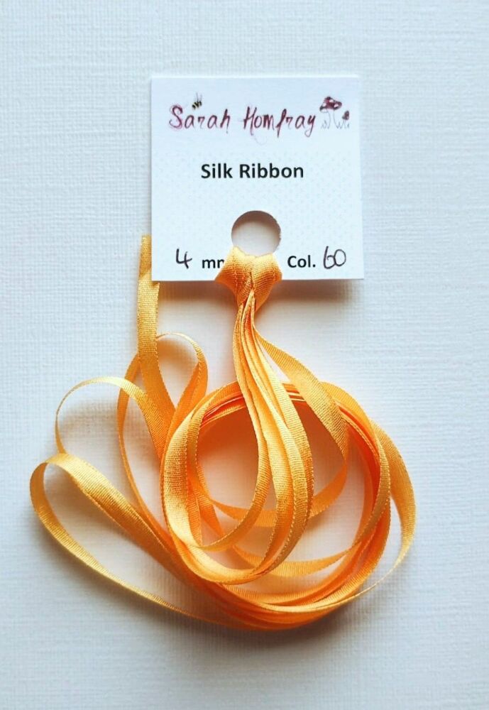 4mm Orange 60 silk ribbon