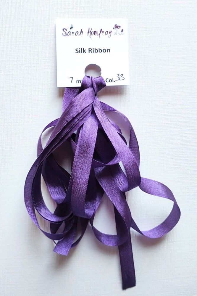 7mm Violet 38 silk ribbon