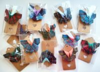Handmade Tartan Butterfly Brooches