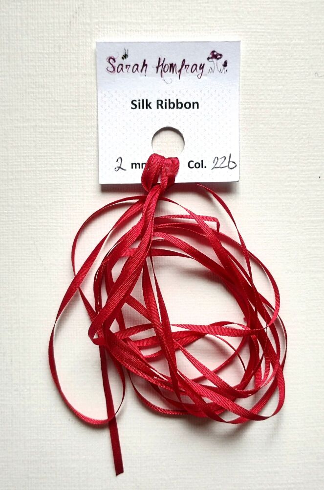 2mm Red 226 silk ribbon