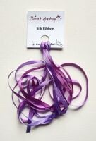 4mm Variegated purple and mauve silk ribbon V426