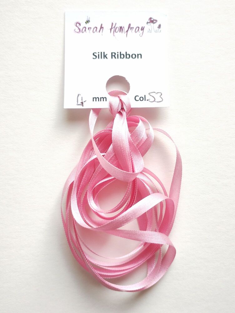 4mm Vintage Rose Pink 53 silk ribbon