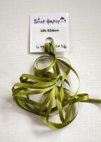 4mm Gold Green 166 silk ribbon
