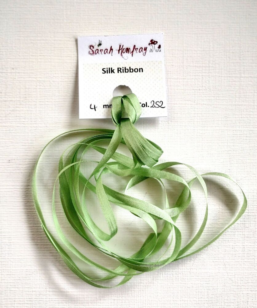 4mm Light Green 252 silk ribbon