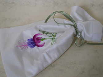 Silk shaded fuchsia bag