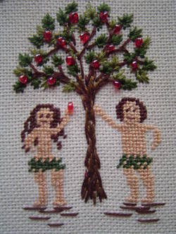 Adam and Eve, Sampler detail
