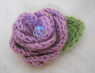 Dusky pink crochet rose