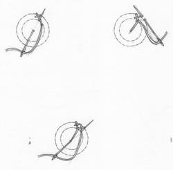 Herringbonce circles stitch diagram