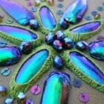 Beetle wing embroidery