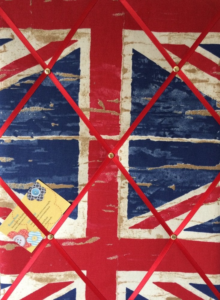 Medium 40x30cm Prestigious Union Jack England Flag Hand Crafted Fabric Noti