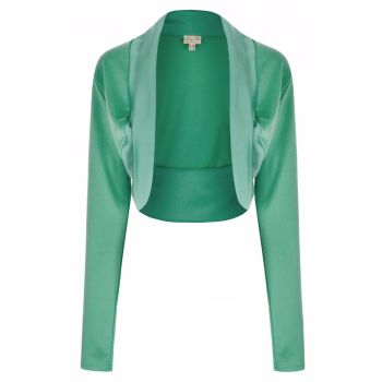 LINDY BOP Vintage 1950's Pastel Green Rockabilly Style Jersey Shrug Bolero Top