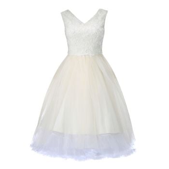 LINDY BOP 'Anais' Cream Vintage Style Occasion Party Prom Wedding Dress