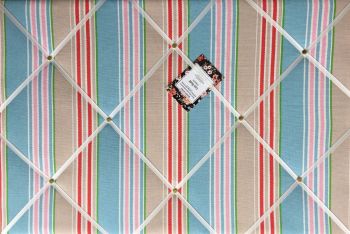 Medium 40x30cm Cath Kidston Ric Rac Stripe Hand Crafted Fabric Notice / Pin / Memo / Memory Board